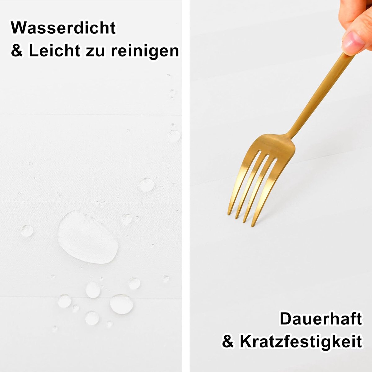 tafelkleed, waterafstotend, afwasbaar, rechthoekig, tafelkleden, lotuseffect, vuilafstotend, gestreept, tafelkleed, wit, 140 x 240 cm