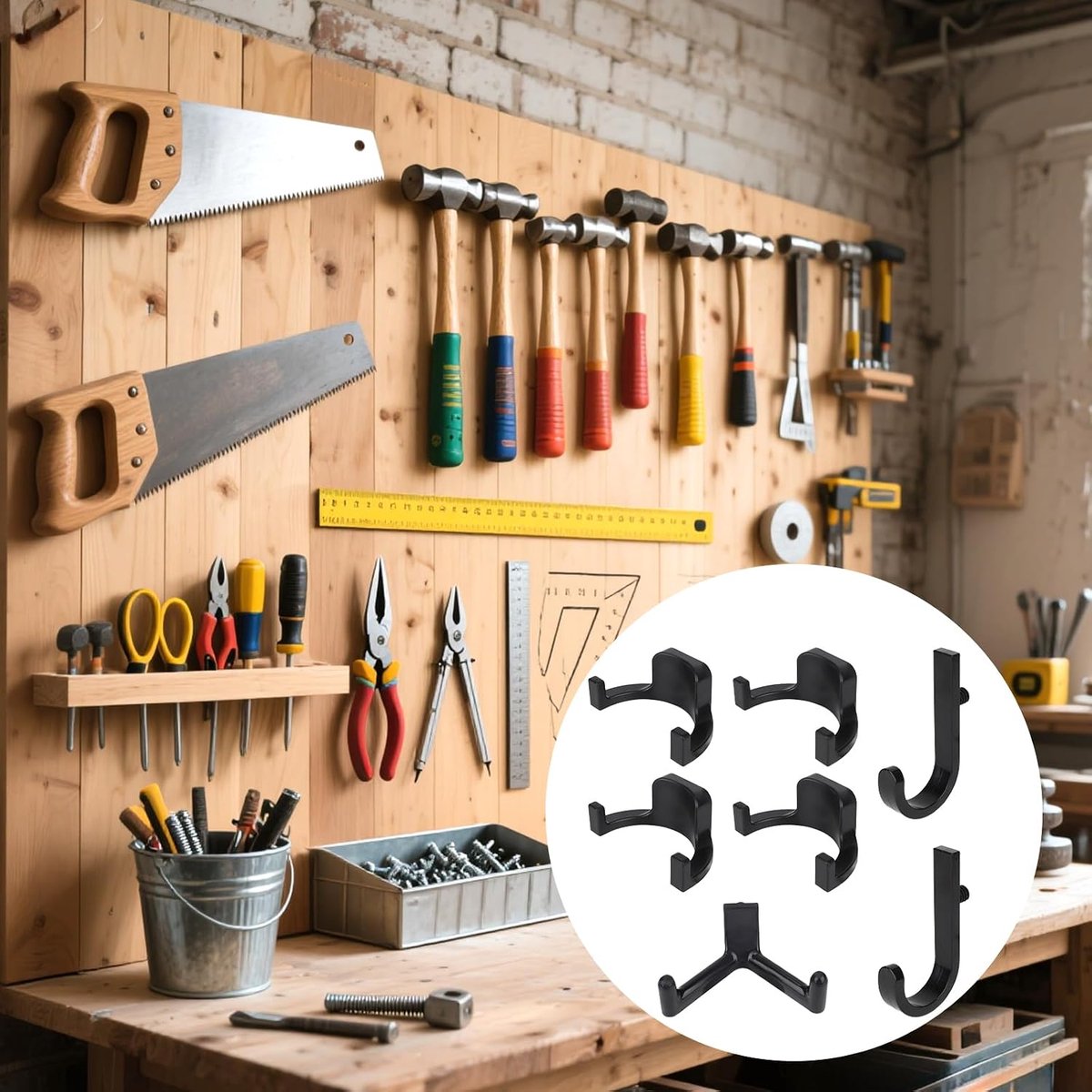 Haken voor Suncast & Craftsman, 3 Vormen Premie ABS Schuuraccessoires Haken voor het Organiseren van Tuinslangen Kleding en Tuingereedschap
