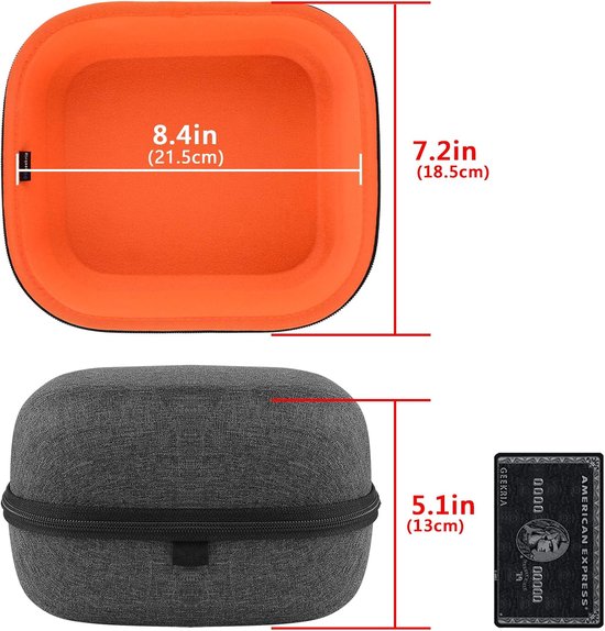 Shield oortelefoonhoes compatibel met Razer Kraken V4 Pro, BlackShark V3 Pro - Vervangende beschermende harde reistas met ruimte voor accessoires (Grijs) — afbeelding 4