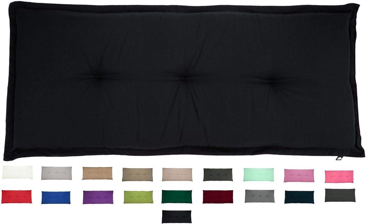 Tuinbankkussen 150 x 50 cm - Prisma Zwart - Dralon - Extra comfort door stevig schuim - SnelShoppen