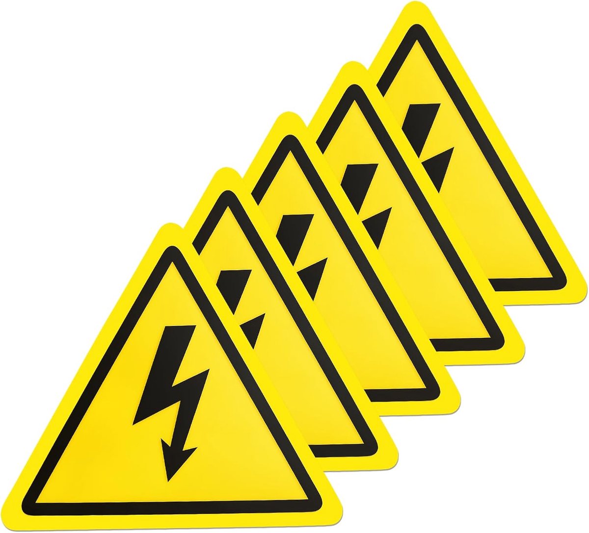 5 stickers, elektrisch risico, 15 cm x 15 cm, vinylstickers | Waterdicht, sterk, zelfklevend, elektrisch, goedgekeurd bord, voor elektrische schakelpanelen voor binnen en buiten