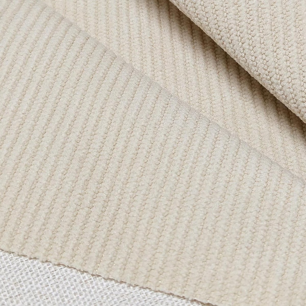 Stof per meter, corduroy, 2 m x 140 cm, bekledingsstof, meubelstof om te naaien, corduroy, decoratieve stof, gordijnstof voor bank, deken, kussens, beddengoed, Öko-Tex (beige, 140 x 200 cm)