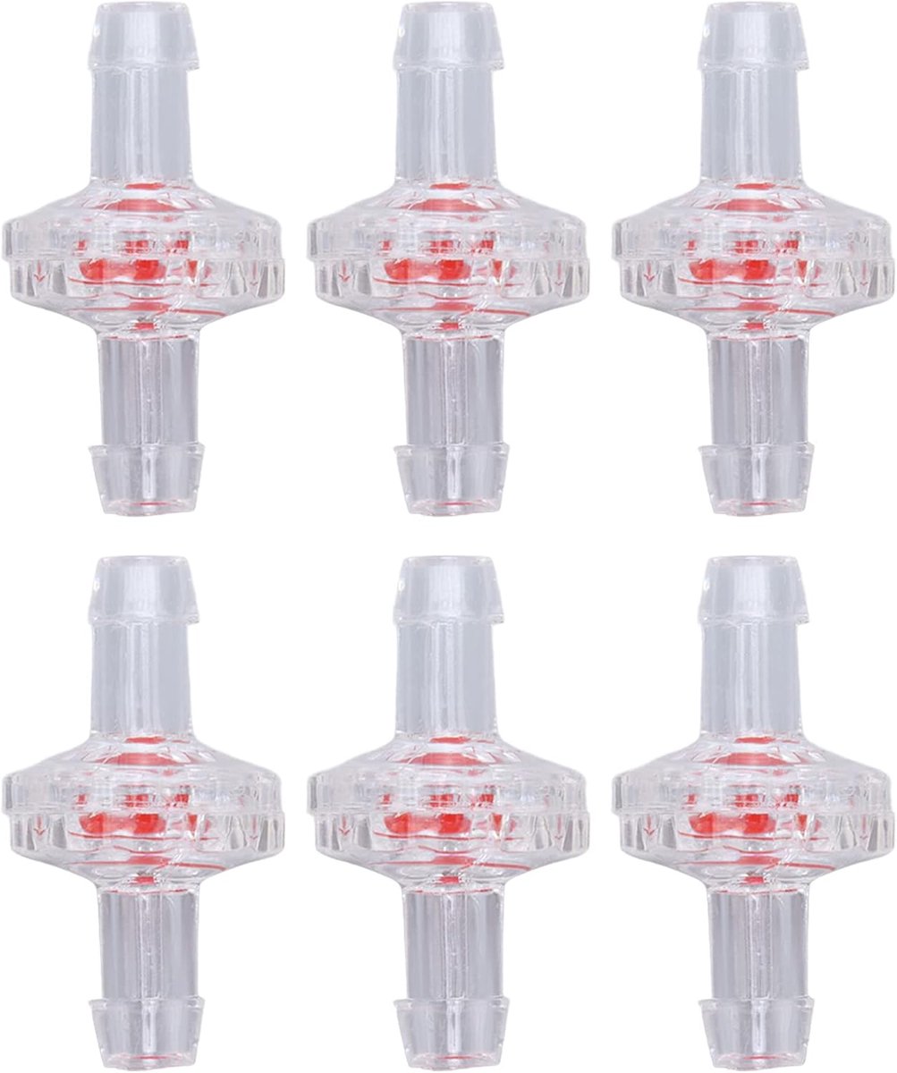 10 Stks 1 Manier PP Plastic Terugslagklep PP Plastic Slang Water Stop Membraan Barb 5mm transparant
