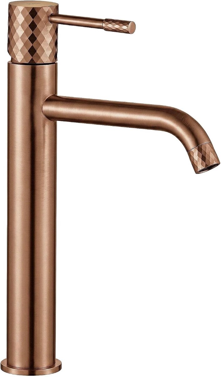 Kraan Lungo High - Geborsteld Koper - Messing - 13,5 x 20 x 30 cm