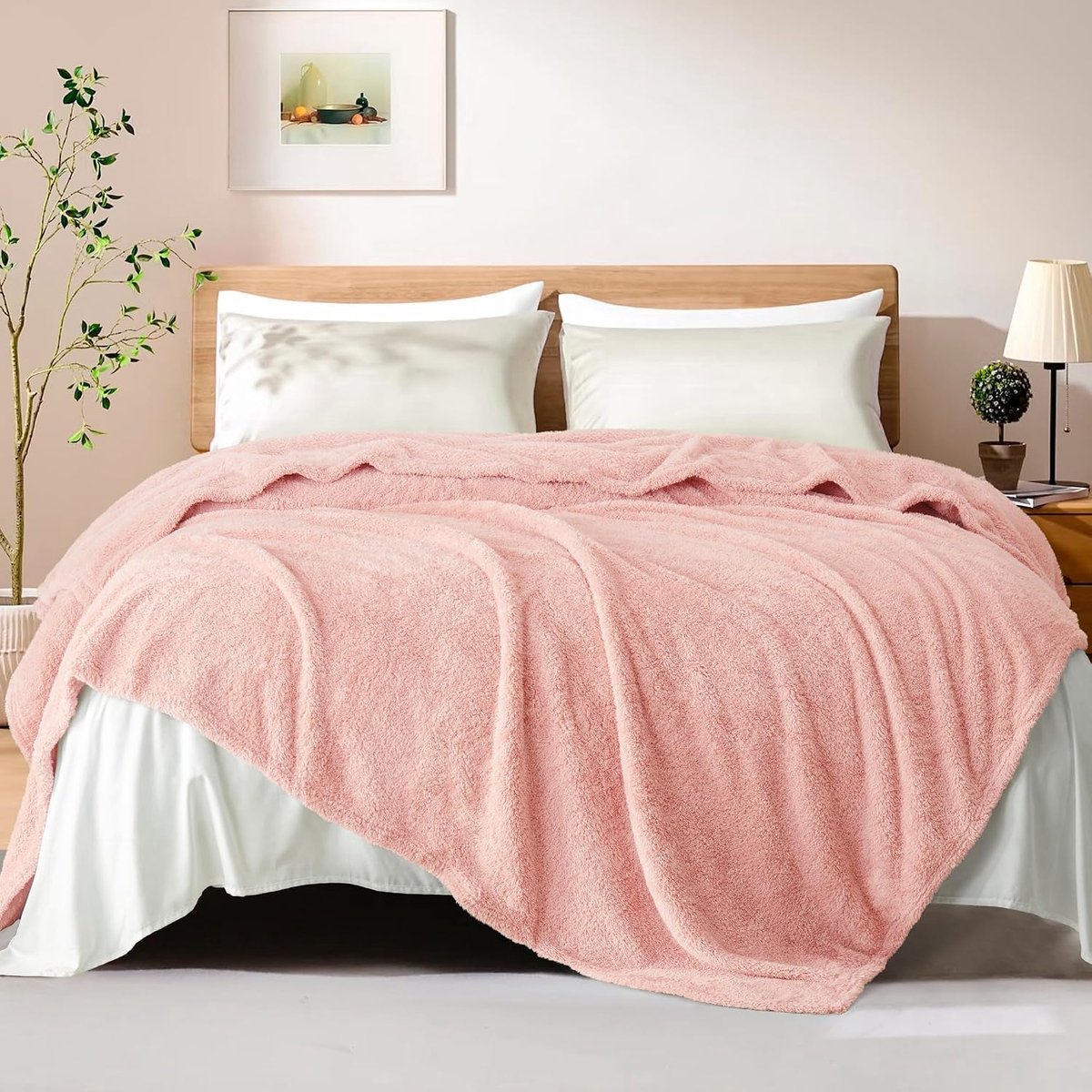 Mezcla Deken, Knuffeldeken Fleece Dekentje voor Bank, Superzachte en Warme Sofahoeslakens Woondeken, 150x200 cm, Lichtroze | Sprei, bank, reizen, zacht, licht, ademend, dubbelzijdig met verschillende zachtheid, comfortabel in alle seizoenen