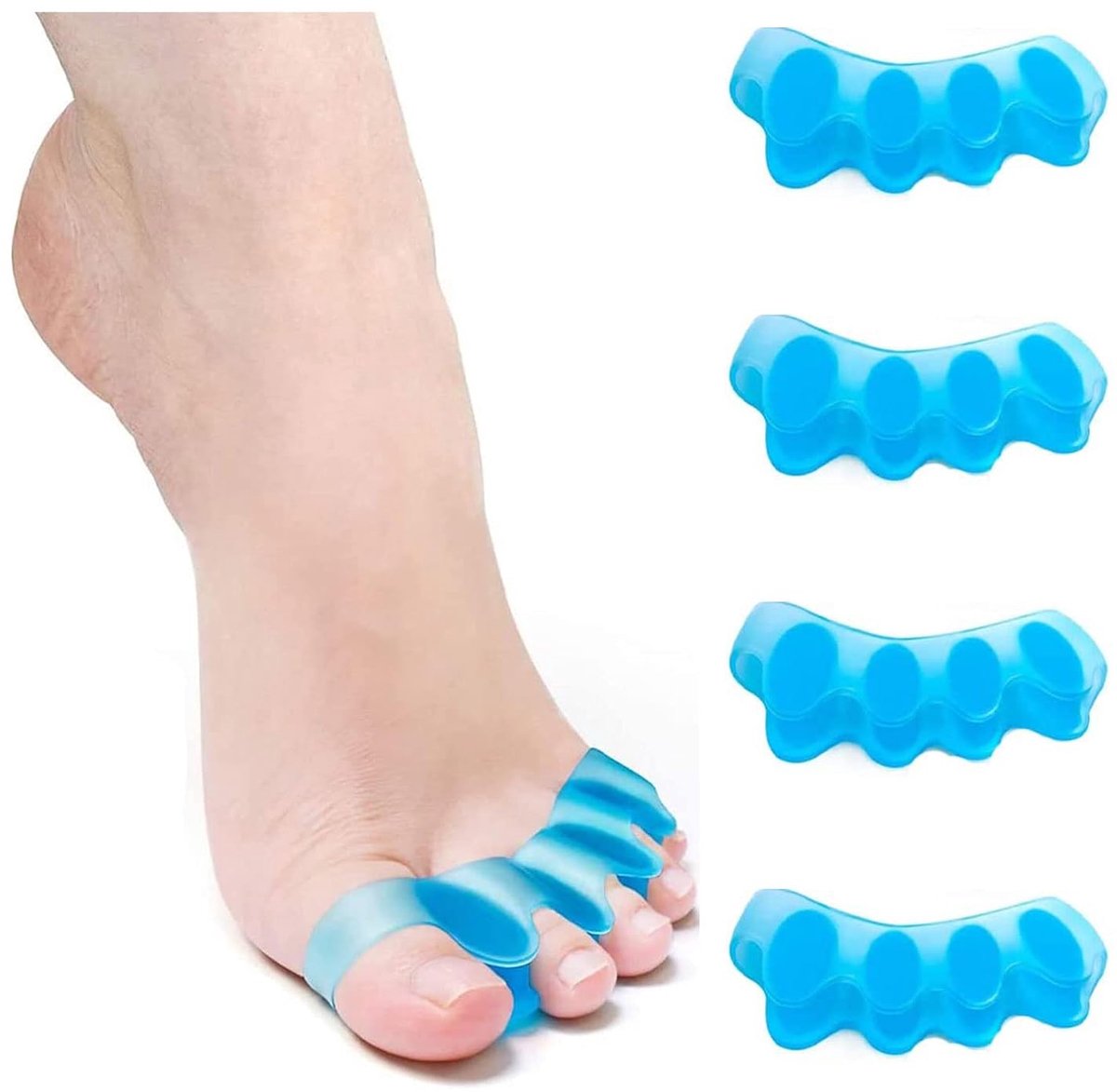 Teenslippers, teenslippers, teenslippers, teenspreider, voor pijnverlichting bij hallux valgus, geschikt voor mannen en vrouwen, blauw