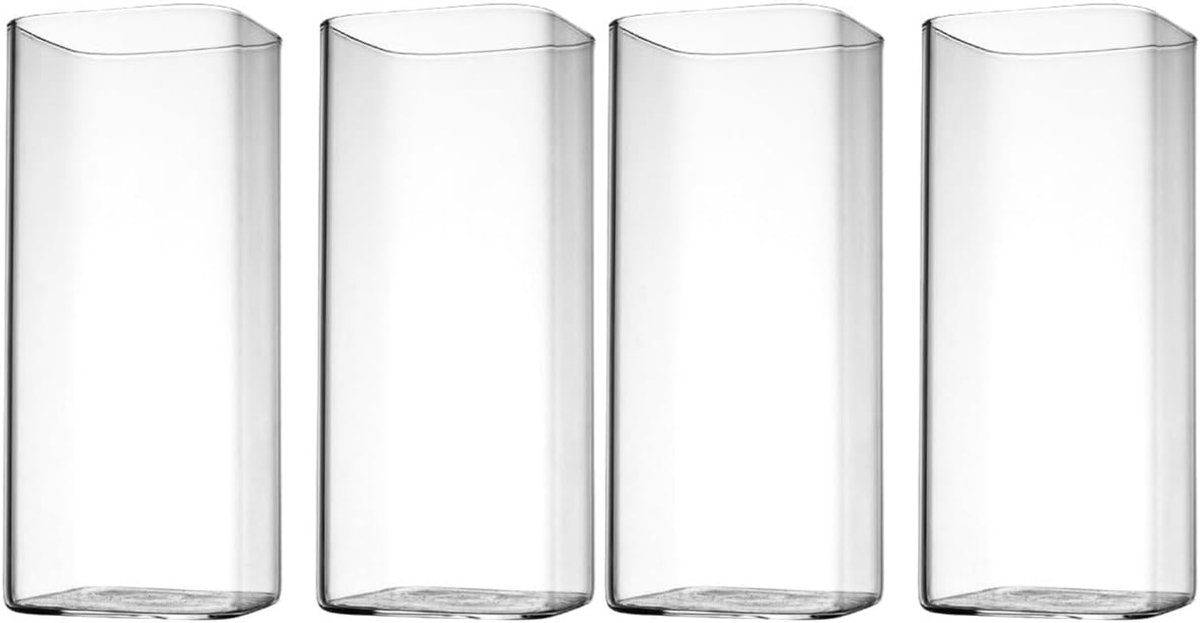 4 stuks ontbijtmelkbekers drinkfles van karton champagnebeker vierkante waterglazen Japanse bril mooie drinkglazen theekopjes martini kind cocktail glas kristal