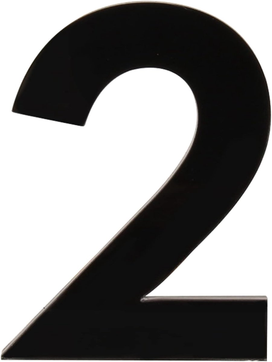 Huisnummer 7,5 cm zelfklevende letters appartement deurnummers straatadres plaquette thuis stijlvol decor, acryl (2, zwart)