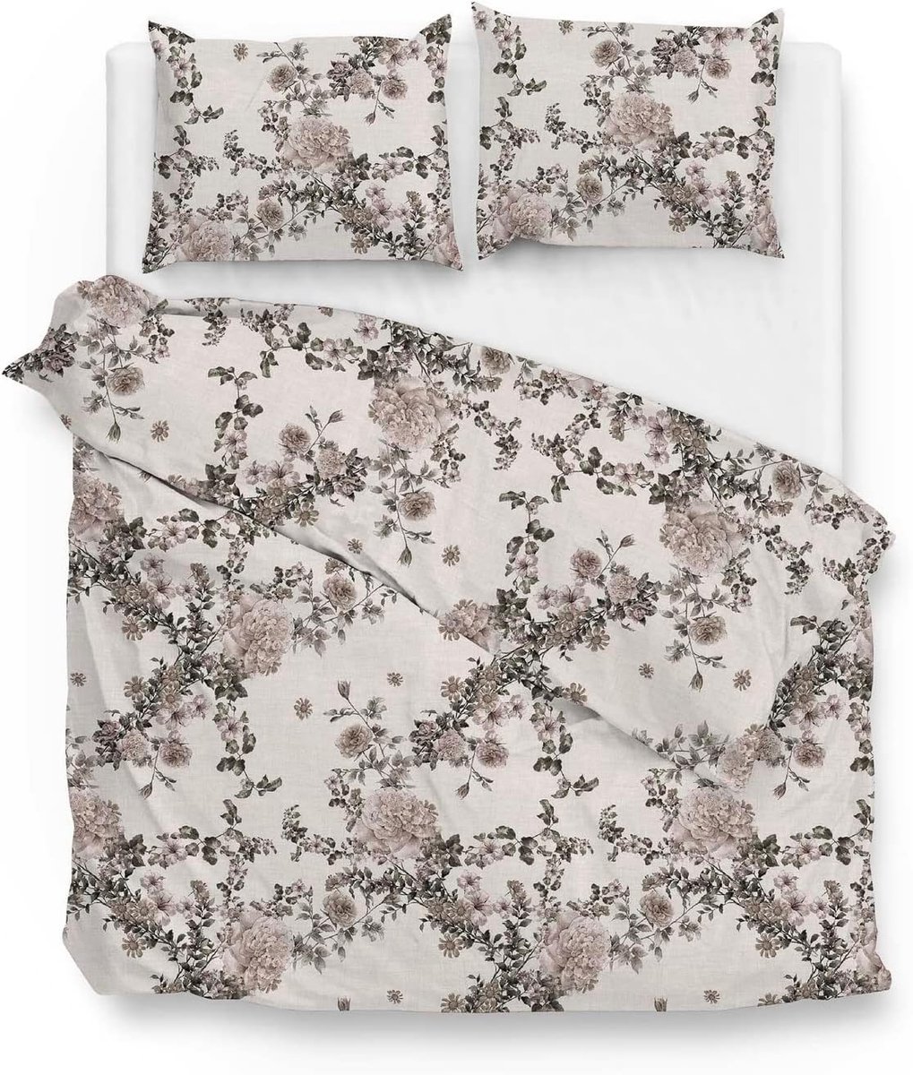Dekbedovertrek 200x200/220 cm - katoen - taupe - luxe uitstraling - SnelShoppen