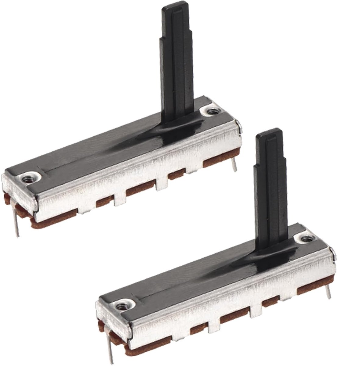 2 stuks Schuifpotentiometer 10K Ohm Schuifpotentiometer Individueel Lineair 20mm 3 Pins Elektronisch Potentiometer met Kunststofgreep