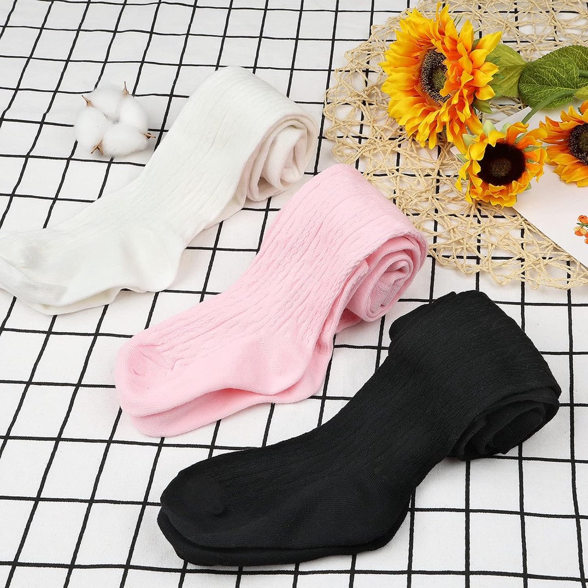 3 paar panty's voor kinderen, katoen, baby, meisjes, winter, thermische kousen, kinderen, panty's, vlees, panty, baby, meisjes, gebreid, beenwarmers, cadeau voor verjaardag, Kerstmis, zwart