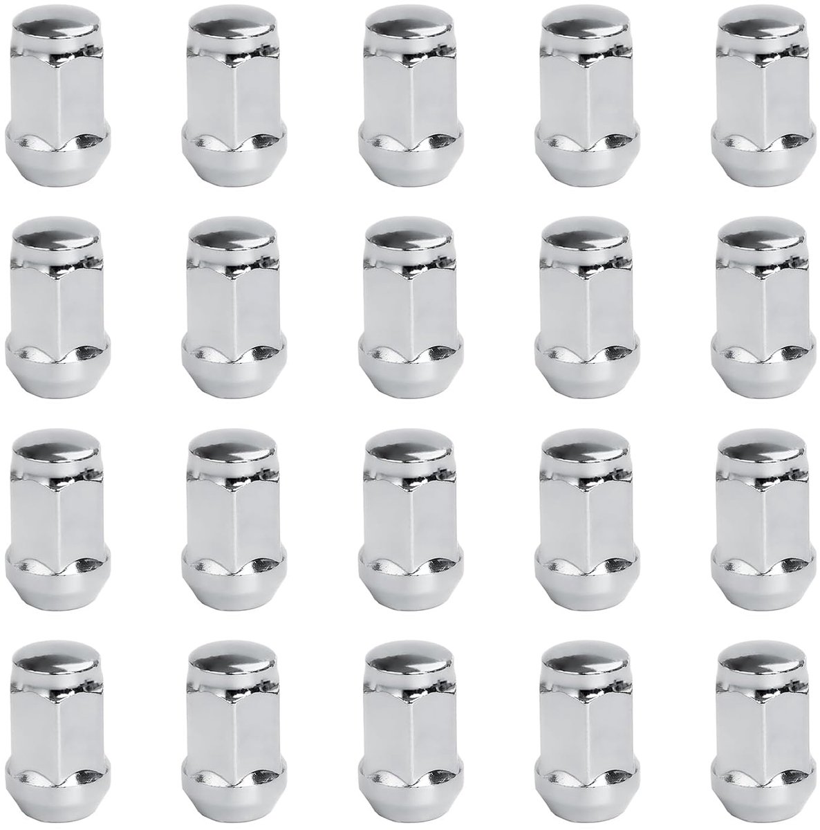 Moeren M12x1,5 gesloten conische band 60° SW19 zilver | Wielmoeren voor Ford Chrysler Toyota Hyundai Kia Honda Mazda