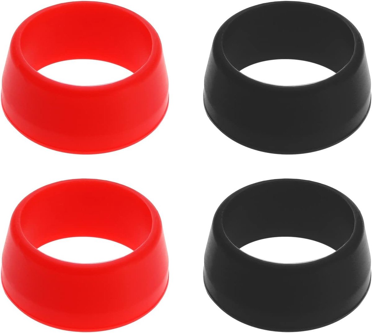 4 stks Fiets Zadelpen Rubber Ring Hoge Compatibiliteit Waterdichte Siliconen Mountainbike Zadelpen Cover Beschermende Stof Case Rood en Zwart