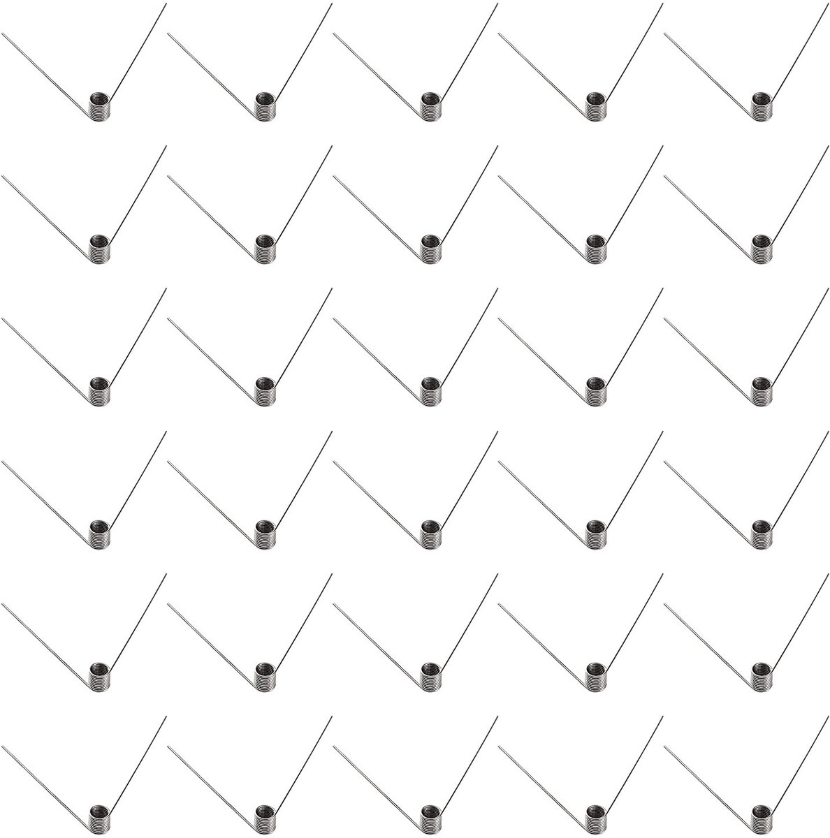 30 Stuks 0.5 * 5.0 mm 60° Rechte Torsieveer, Roestvrijstalen Kleine Torsieveer, V-Vormige Torsieveren, voor Doe-het-Zelf Houtbewerking, Meubels, Reparatieproject