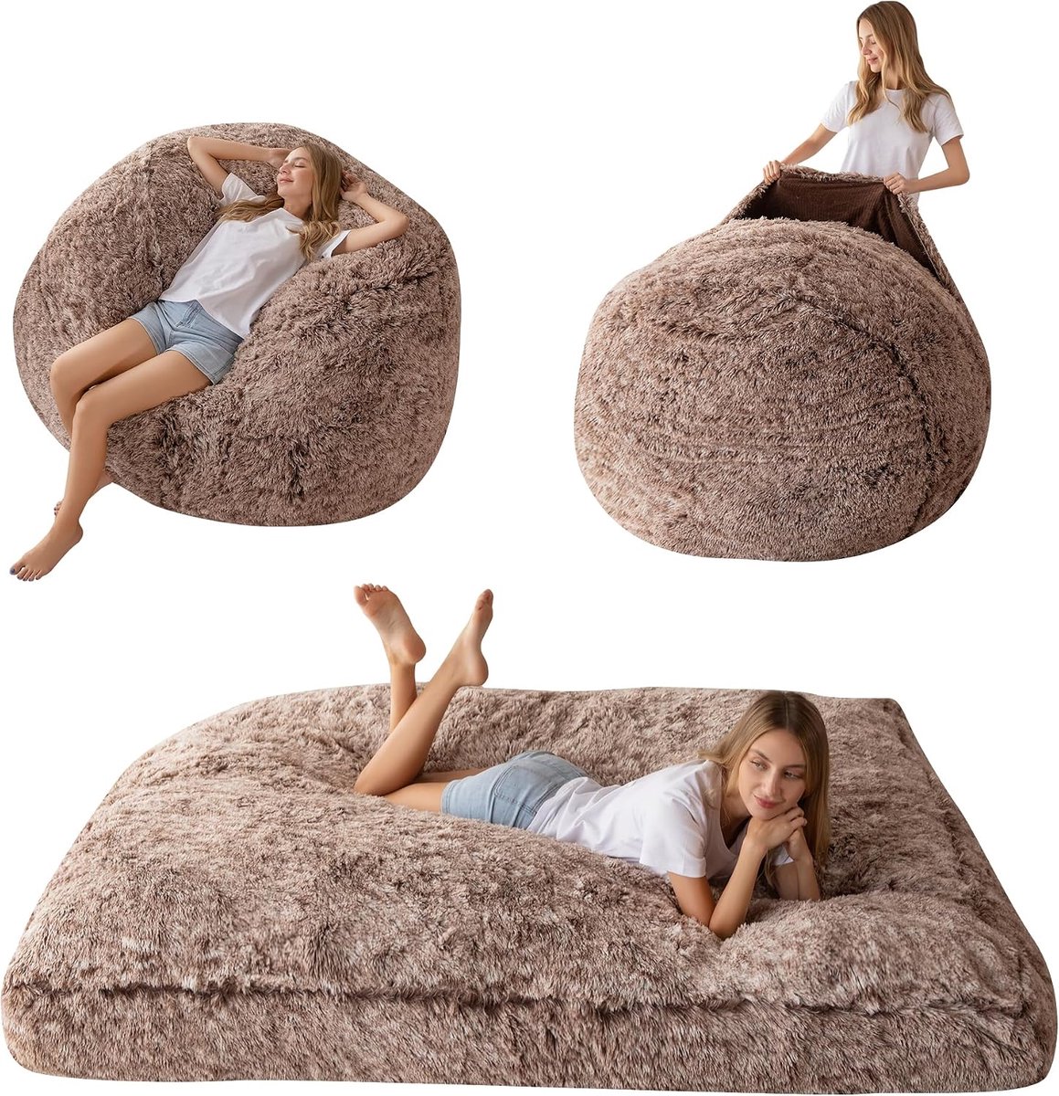 Zitzak Bed - Bank Slaapzak - Ontspanning en Slapen - Om te zetten naar Bed - 135 x 190 cm