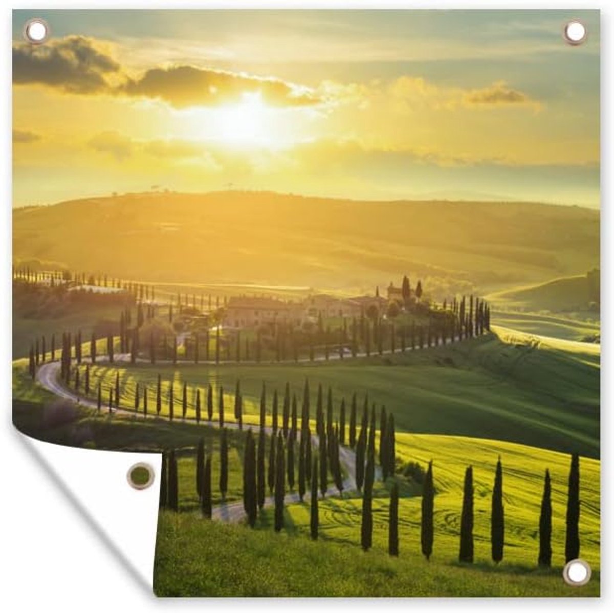 Tuinposter - 200x200 cm - Toscane - Zon - Italië