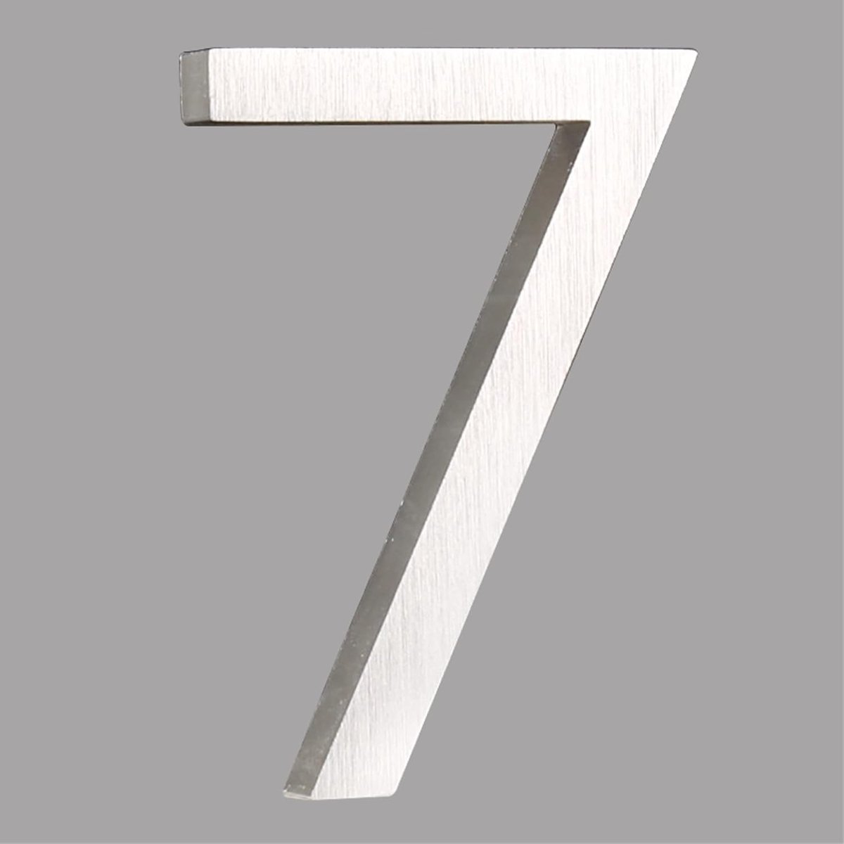 Floating House Number 6 inch Stylish Door Numbers Alphabet Plaque Street Home Address Numerals (7, Silver)