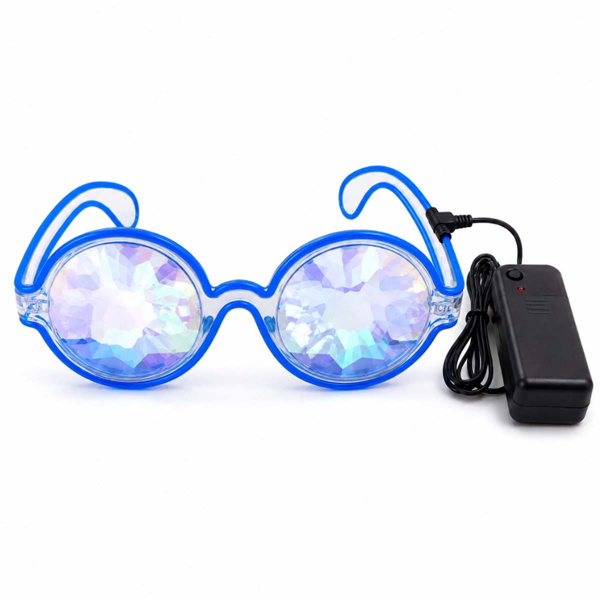Doppler Prism Party Glasses – LED Kaleidoscoop Bril – Festival, Rave, Carnaval & Feest – Blauw