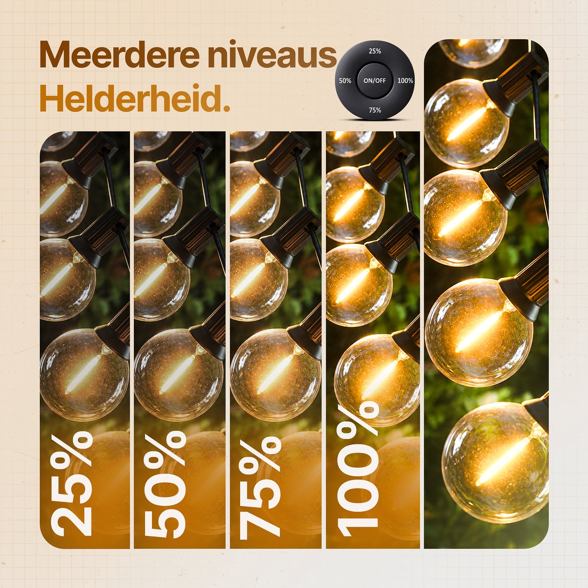 Aurae Buitenverlichting 30 LED - 18 m - Lichtsnoer Buiten en Binnen - Prikkabel met Afstandsbediening - Dimfunctie - Timer - Lichtslinger - Sfeerverlichting - Kerstverlichting – foto 5