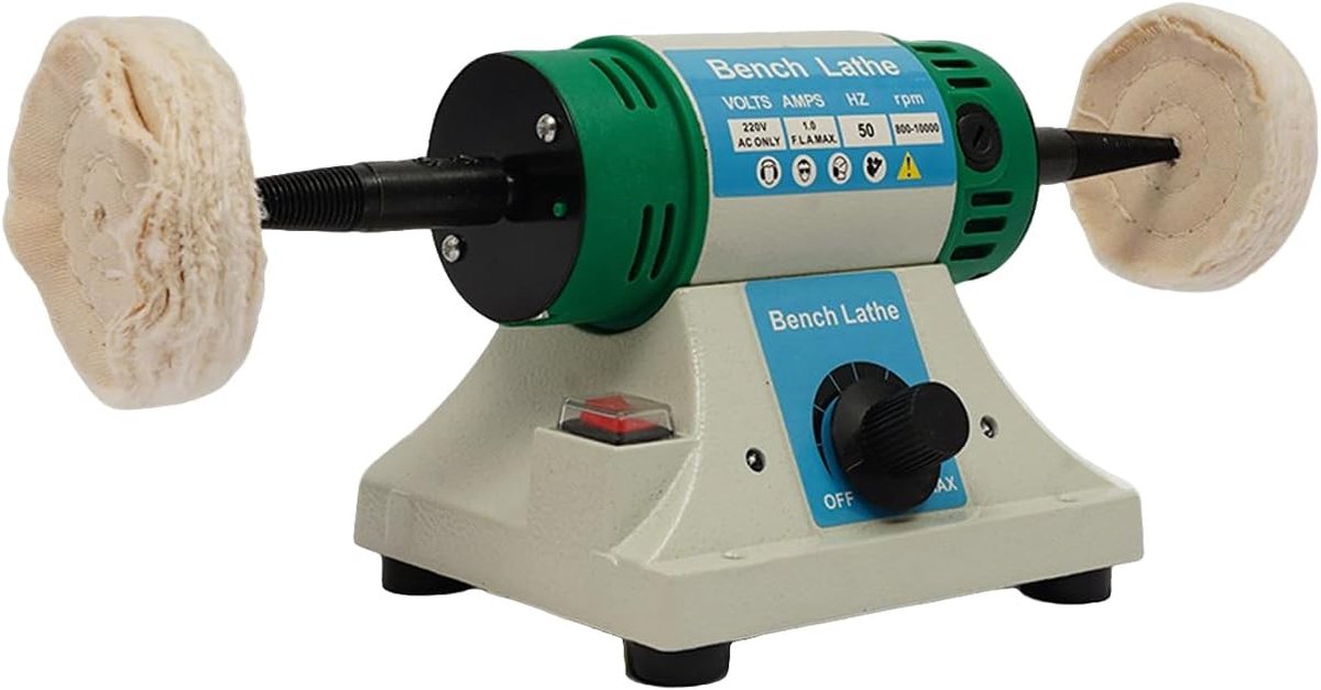 Polijstmachine tafelmodel 320 W - klein voor sieraden - 800-10000 rpm - traploze toerentalregeling - SnelShoppen
