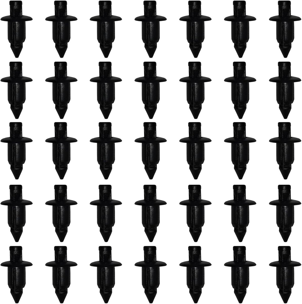 35 stuks kunststof klinknagels, 6 mm auto-clips, auto-bevestigingsclips, kunststof klemmen, compatibel met Honda, Yamaha, Suzuki, Kawasaki, zwarte klinknagels