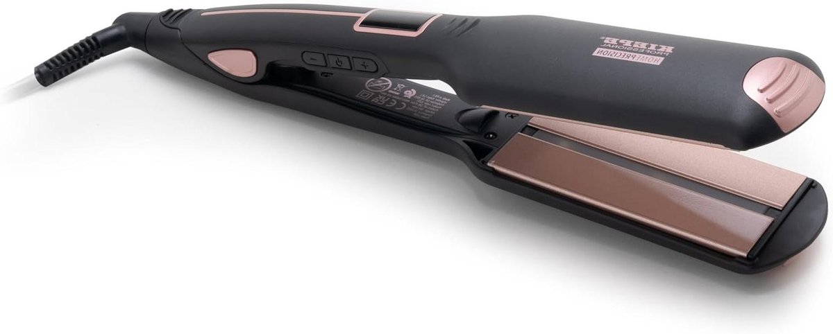 Haarstyler Keramisch - Golven Krullen - Glad Haar Maken - Snelle Opwarming - 3 x 3 cm - Zwart