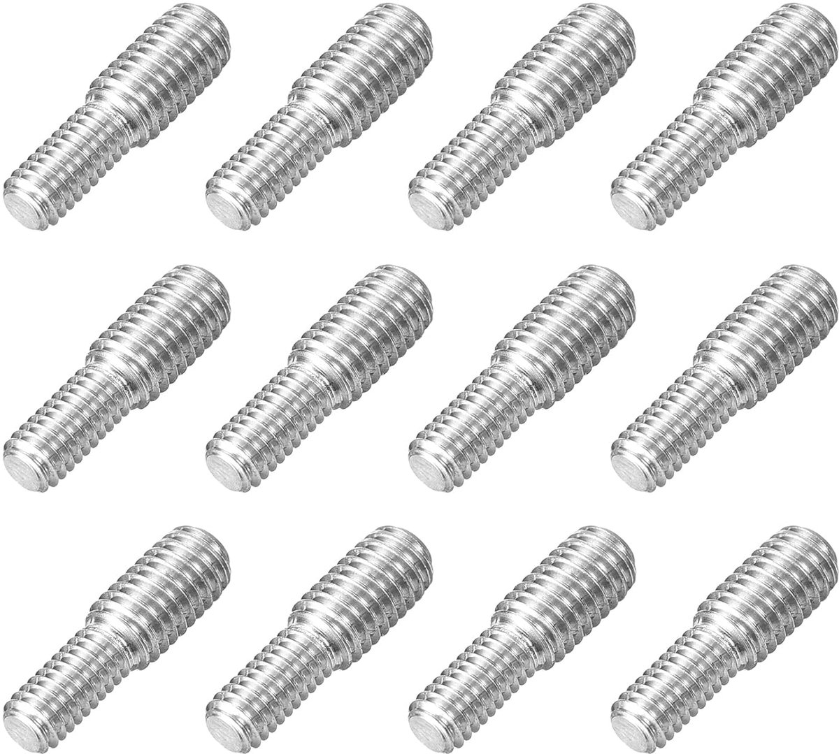 M4 x 10 mm tot M5 x 10 mm dubbelzijdige schroefdraadstiftbouten, 12 stuks 304 roestvrij staal schroefdraad verloopadapter voor meubelmachinemontage bevestiging