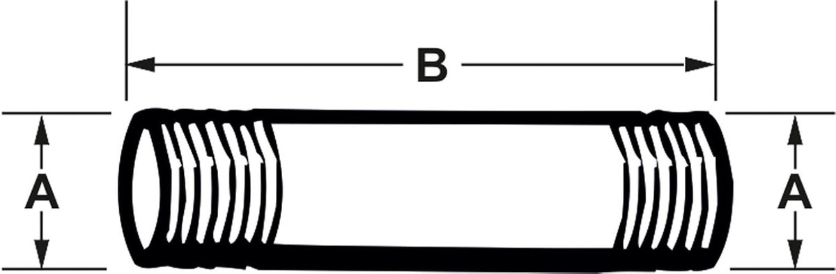 Verzinkt buisnippel, 1 inch x 1000 mm, VZS5301100 1 1/4 inch