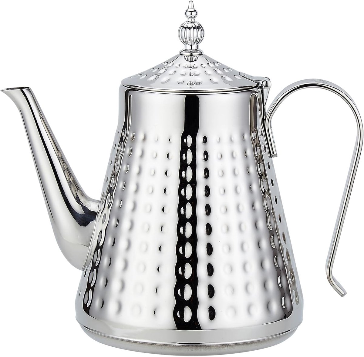1.65L roestvrijstalen theepot met verwijderbare infuser, Losbladig deksel,Zilver