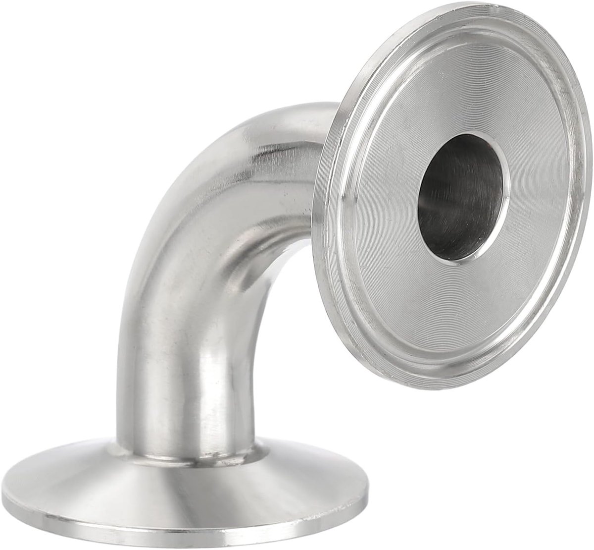 90 Graad Elleboog 3/4 "(19mm) Buis OD, 304 Montage van de Roestvrij staal Sanitaire Pijp 1.5" Tri Sanitaire Klemmen 50.5mm Ferrule Flens OD voor Zuiveldrank Sanitaire Systemen
