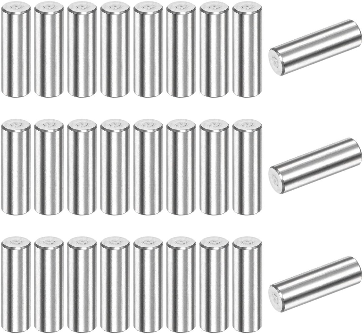 Cilindrische stekker, 50 stuks, 5 x 16 mm, 304 roestvrij staal, steunpen, bevestigingselementen voor metalen apparaten, steunpen voor planken [zilverkleur]