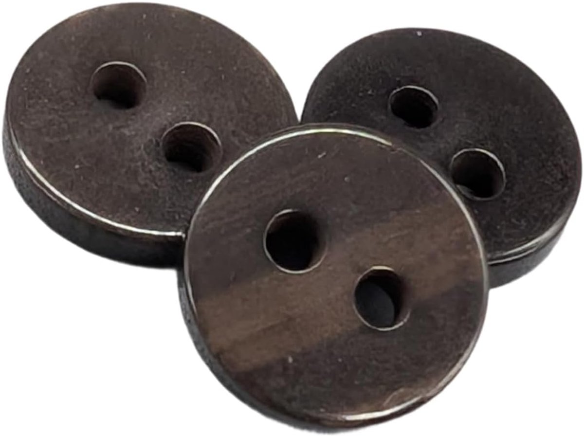 Knopen van imitatieparelmoer, omkeerbaar, 6 maten en 10 kleuren om uit te kiezen, 2 gaten voor baby's en overhemden, gemaakt en verzonden vanuit Spanje, bruin, maat 8 mm