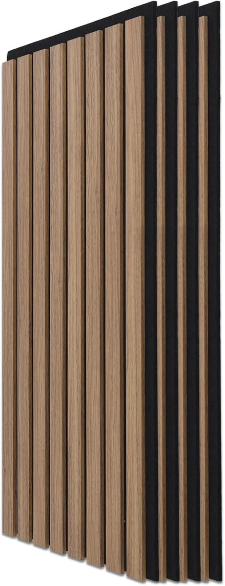 Akoestische panelen donker walnoot | 3D geluidsabsorberende panelen | Houtfineer op akoestisch vilt | Ideaal voor kantoor, studio, woonkamer, thuiskantoor en keuken 3,6 m²