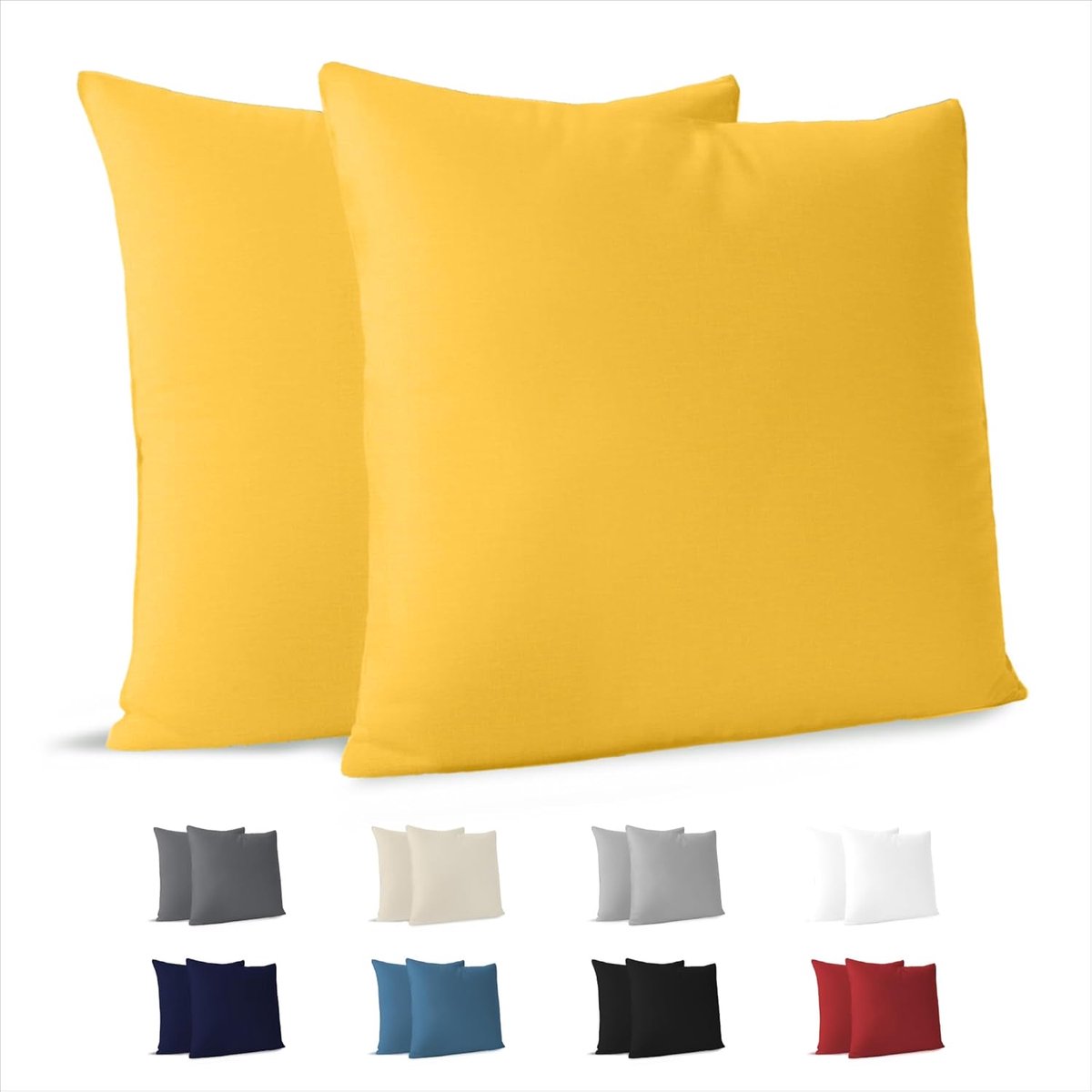 kussensloop 60x60 cm, katoen, geel (set van 2), 100% katoen, OEKO-TEX
