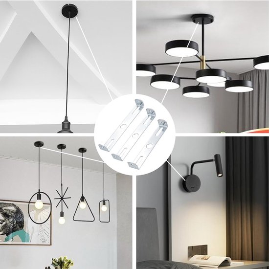 18 Stks Lichtarmatuur Montagebeugel 4.1-4.7 Inch Universele Lamp Crossbar Hardware Set Plafond Licht Plaat Wandmontagebeugel voor Kroonluchter Buitenverlichting — afbeelding 3