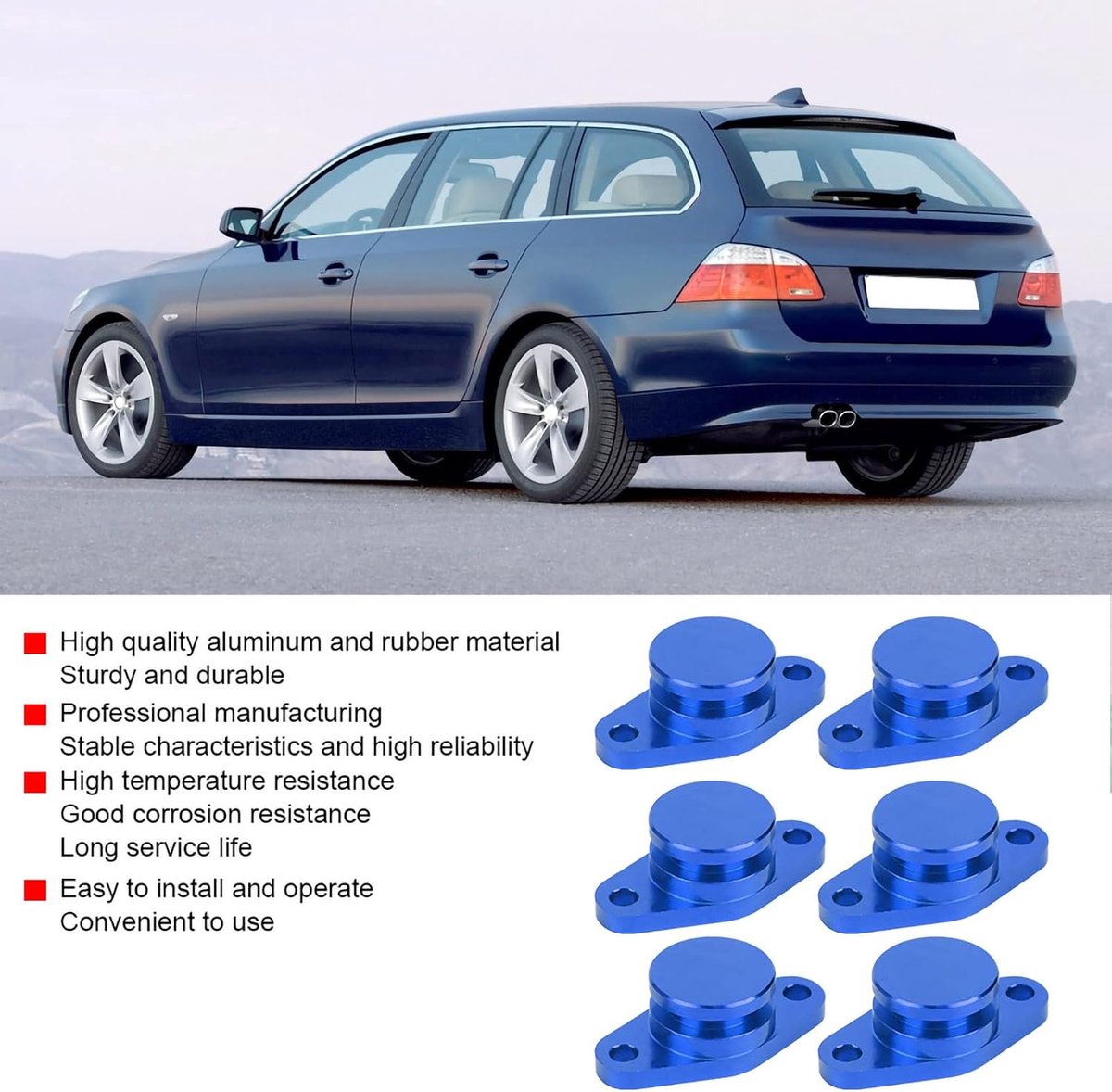 Flaps 6x22mm Motor Swirl Flaps Verwijderen Blanking Plugs Set met Rubberen Pakkingen voor M57/M57D25 (Blauw)
