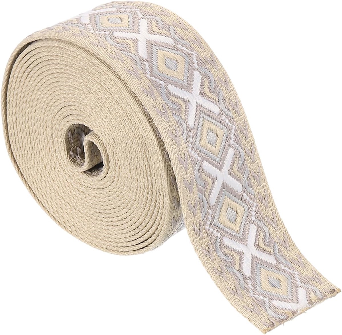 5 yards katoenen riem, 50 mm jacquard riem, borduurwerk, polyester riemen, portemonnee, riem voor portemonnee, tas, handwerk, kleding, paars-wit