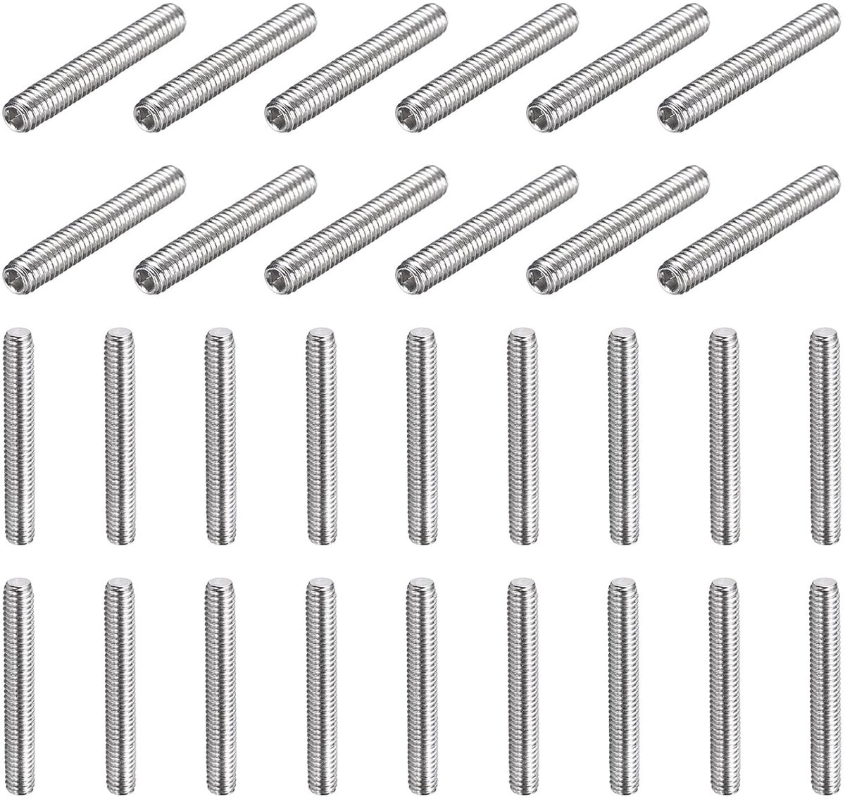 50 stuks kopschroeven M4-0,7 x 20 mm, binnenzeskantschroeven van roestvrij staal 304 met conische punt voor reparatie van badkamerarmaturen, meubels, doe-het-zelfproject