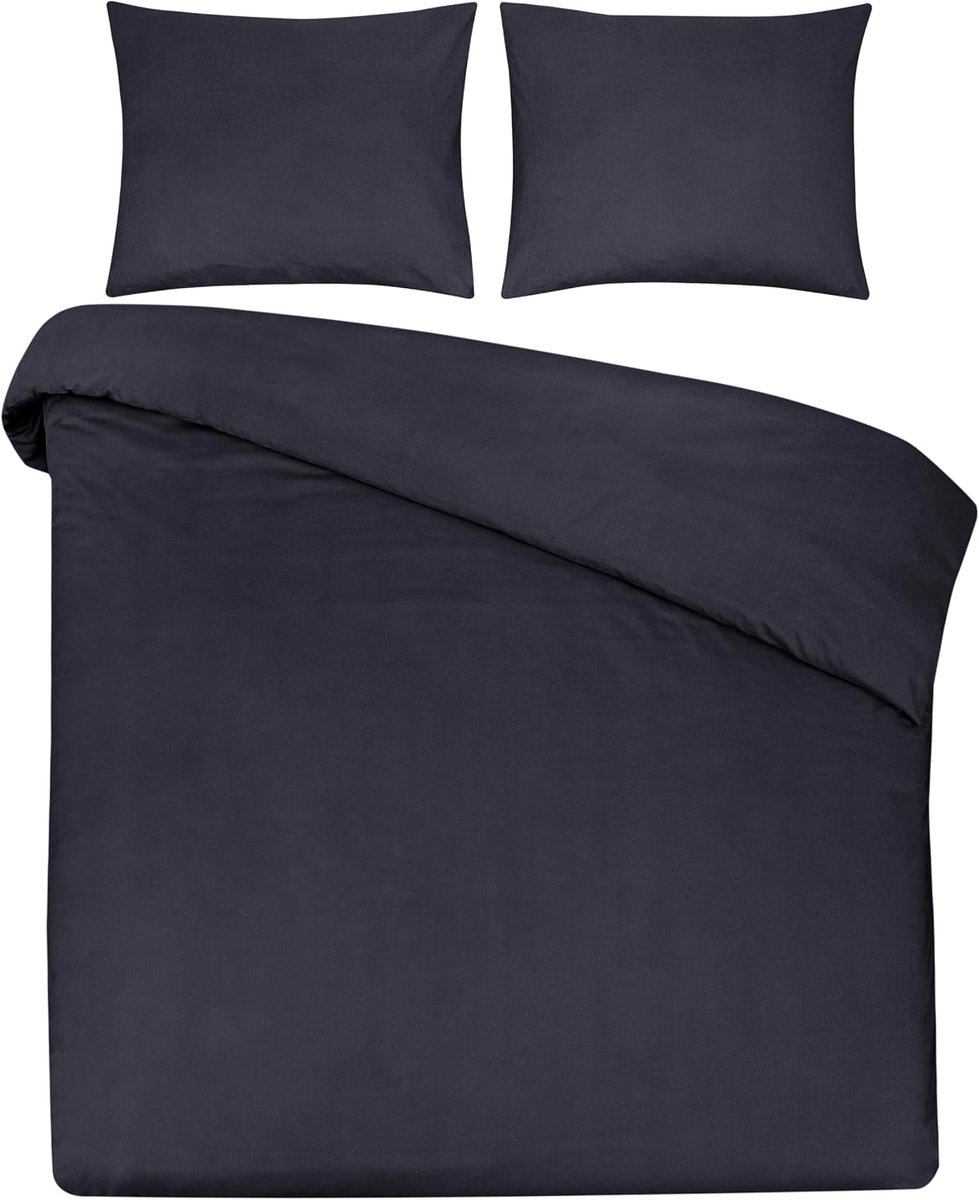 Dekbedovertrek Eenpersoons 140x200/220 cm - 100% Natuurlijk Katoen - Ademend & Zacht - SnelShoppen