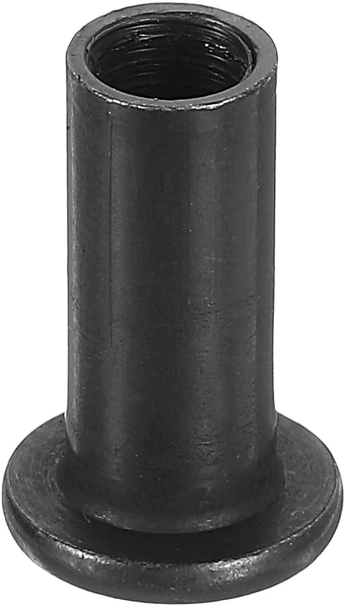 T-moeren M6, 10 stuks zeskantkopmoeren van koolstofstaal voor post sleeve schroef voor meubels hoogte 18 mm, zwart