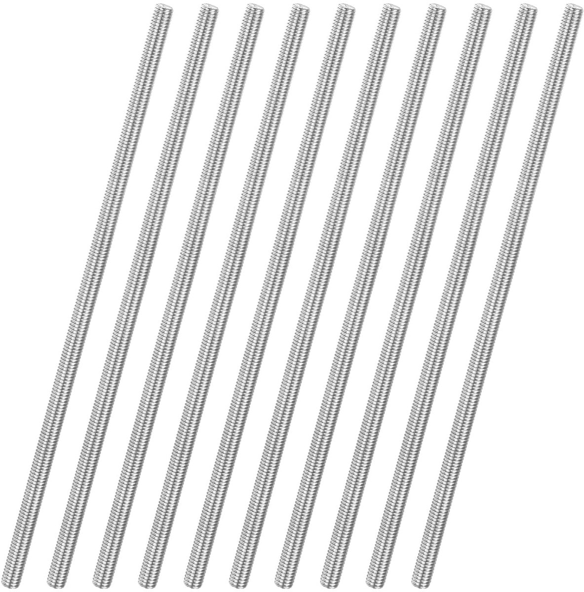 10 stuks complete draadstangen, M5 x 150 mm, roestvrij staal 304, rechte draadstang voor meubel/broeikas/U-bouten, metrische schroefdraadschroeven