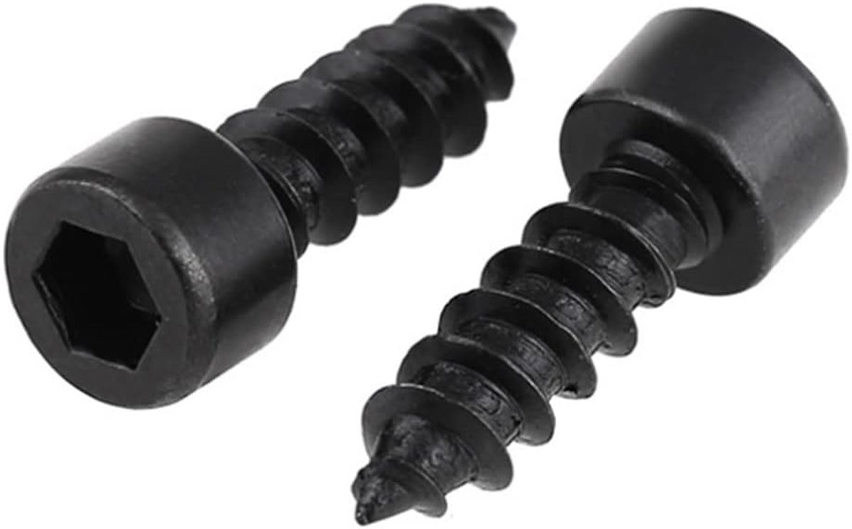 8.8 Hoge Treksterkte Zwart Binnenzeskant Zelftappende Schroeven Socket Houtschroeven M6×40mm, 20 pcs