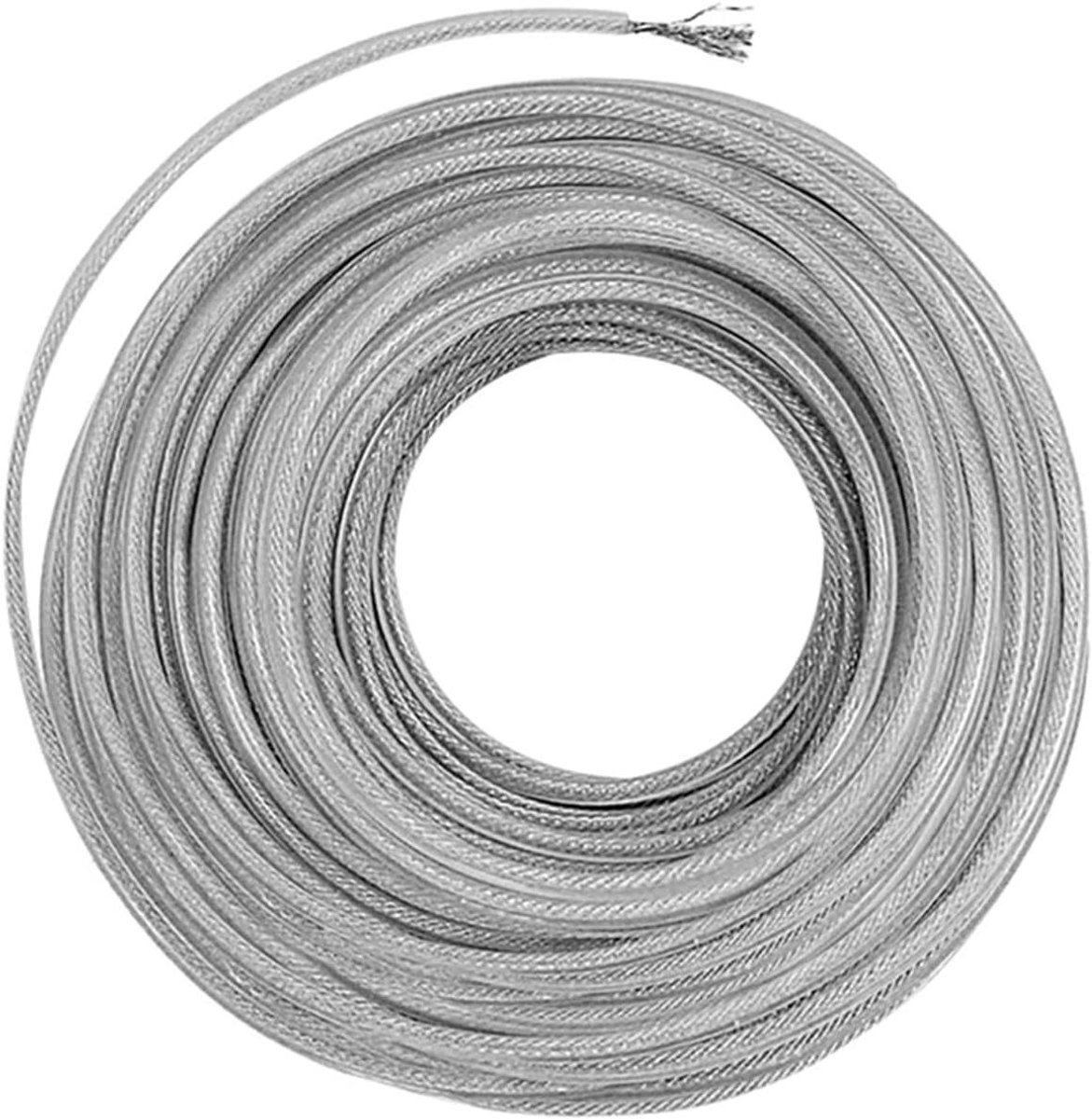 Strimmer Draad Vervanging - Grastrimmer Lijn - Gazon Onderhoud - Staalversterkt Nylon - 3 mm x 15 m - Grijs