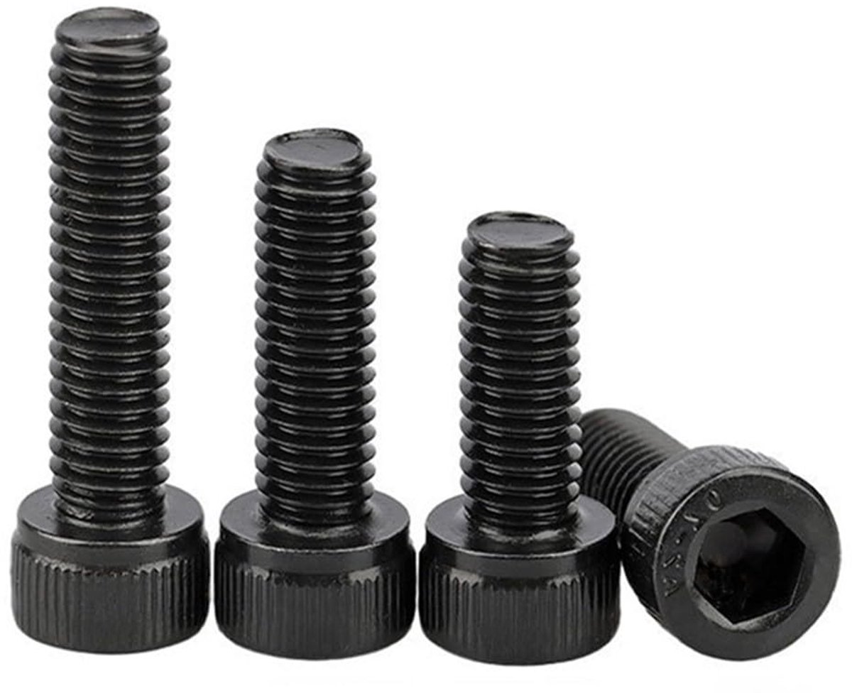 10 stuks M4 X 10mm Zwarte Zeskantschroeven- Cilinder Zeskantkop Bouten Volledig Gewraad Zeskantbouten Roestvrij staal 304