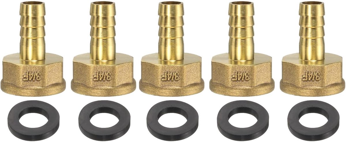 5 stuks PEX-A expansiearmaturen, 3/4 inch, druk x 12 mm, metrische schroefdraad, messing, expansiekoppeling, persarmaturen, adapter voor koperen en PEX-buisslangverbinding