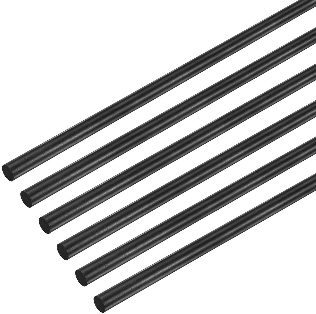Koolstofvezelstaven, 400 mm lengte, 4 mm diameter, koolstofvezel, mat, massieve staaf voor RC-vliegtuigen, doe-het-zelf knutselen, quadcopter-arm, modelbouw, drakenbuis, 6 stuks