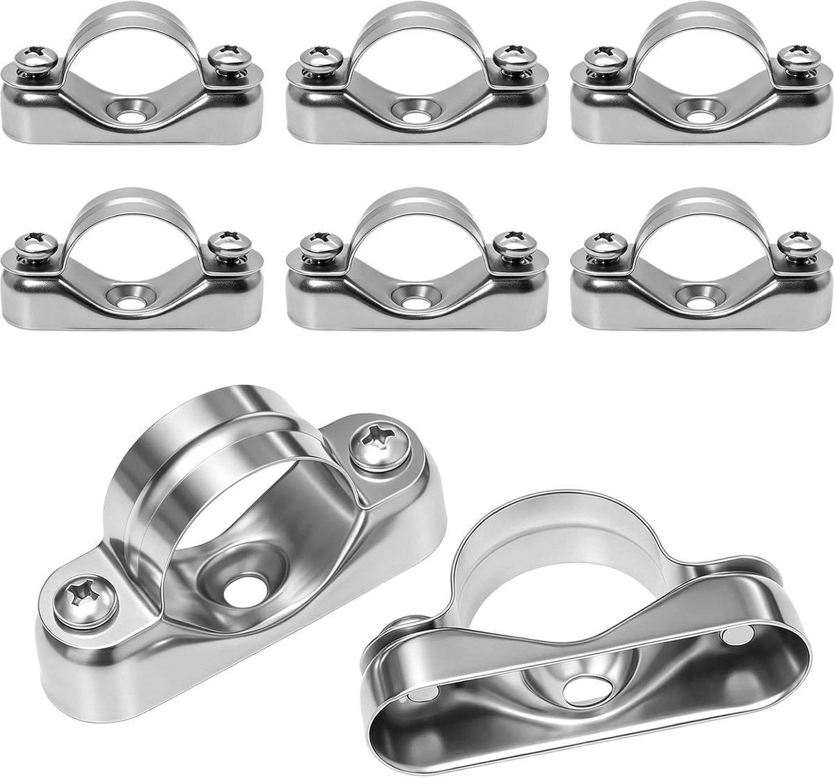 10 stuks wandbuisbeugels, buisklemmen 25 mm, buisbevestigingen, buisklemmen van aluminiumlegering, voor waterbuizen, pvc-buizen, hydraulische installatie, doe-het-zelf