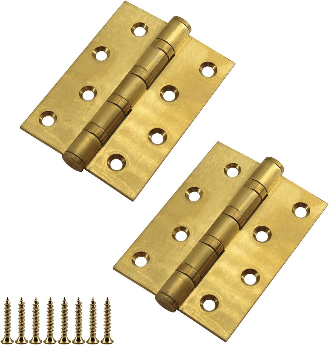 4x3 Inch (10x7.5cm) Gouden Vierkante Deur Scharnieren 3mm Dikte Massief Roestvrij Stalen Kogellagers Deurscharnieren Heavy Duty Scharnieren (2 stuks)