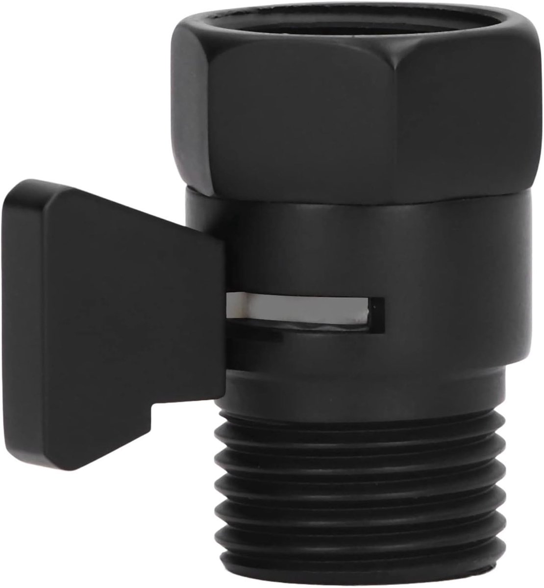 Afsluiter Messing Zwart, G1/2 Regelklep met Draaiknop, Corrosiebestendige Waterstroomregelaar voor Handdouche en Sproeier