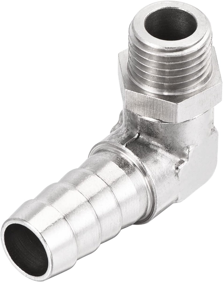 Sourcing map Koperen aansluithoek 10 mm prikkeldraad M12x1.25 rechte hoek buisconnector